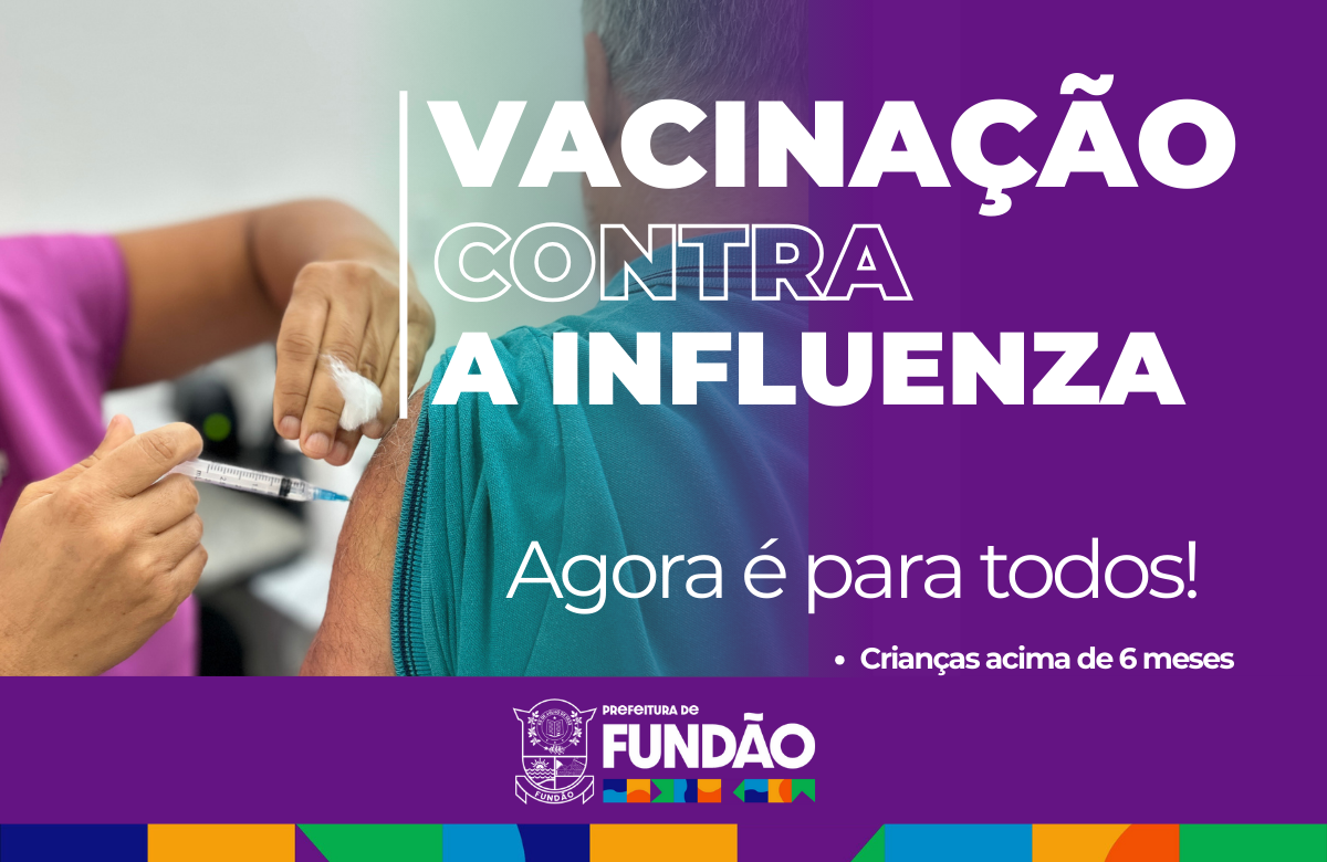 Imagem da notícia: Vacinação contra a Influenza está disponível para toda a população acima de 6 meses.