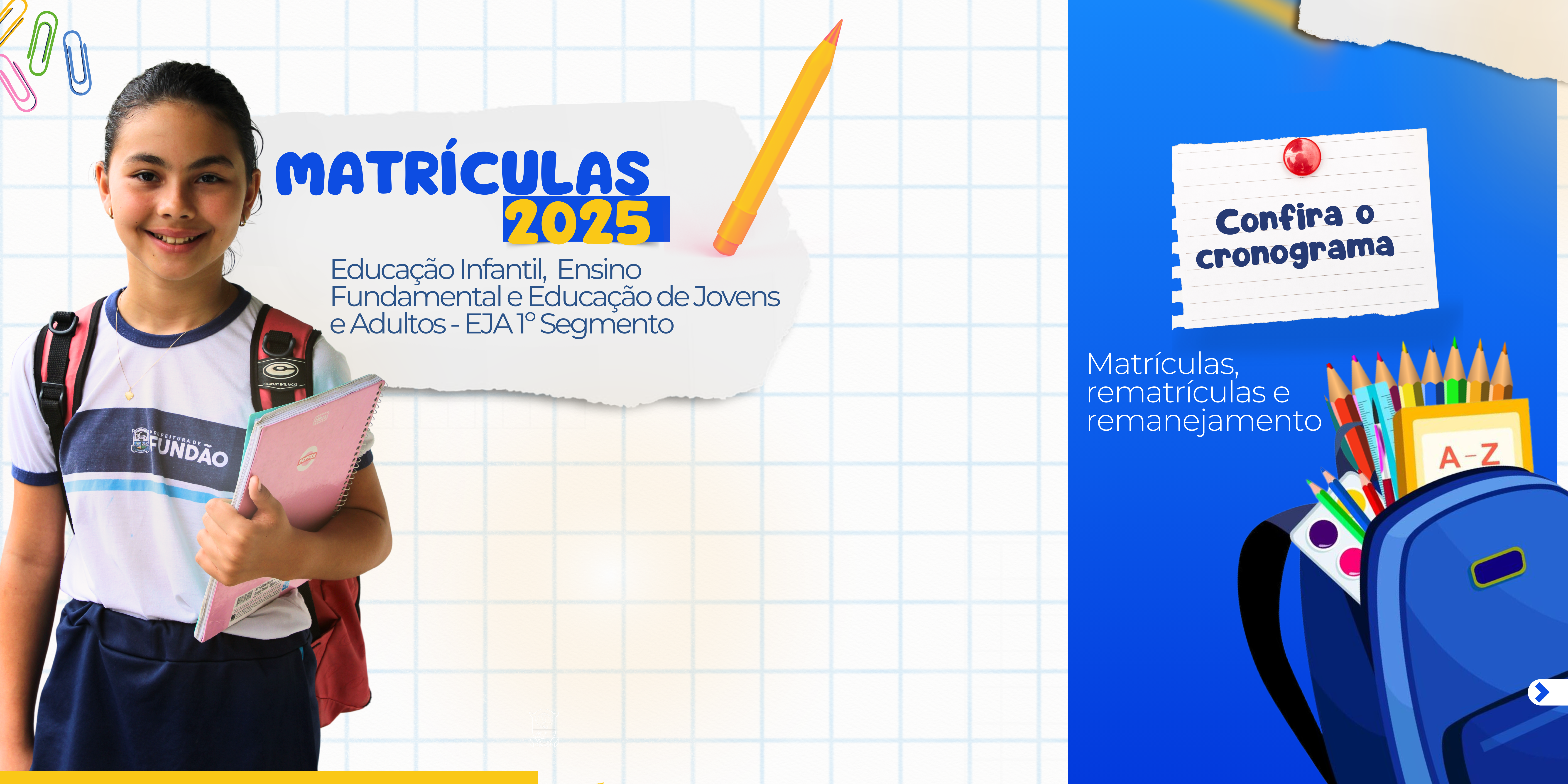 Confira o Calendário Escolar de Matrícula, Rematrícula e Remanejamento para 2025