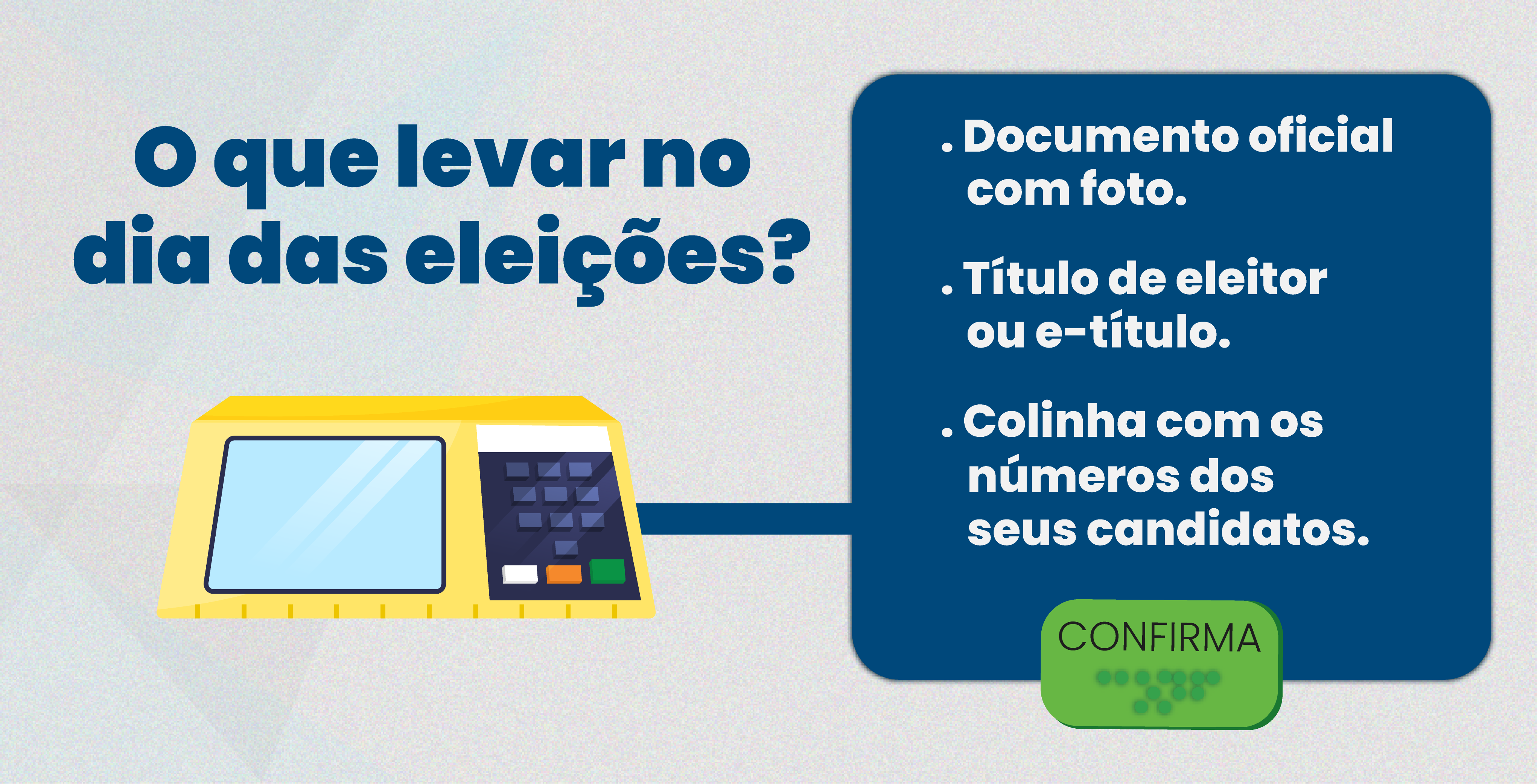 Atenção, eleitor! Fique ligado no que você deve levar para a votação deste domingo, 30 de outubro. 