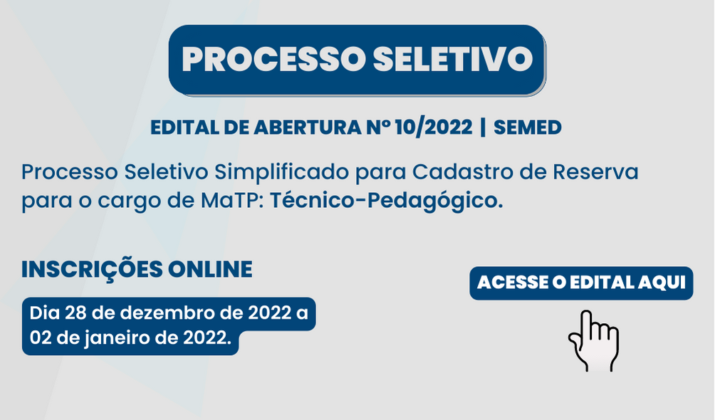 PROCESSO SELETIVO MaTP: TÉCNICO-PEDAGÓGICO
