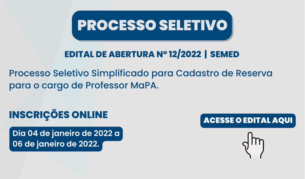 PROCESSO SELETIVO Professor MaPA e MaPB