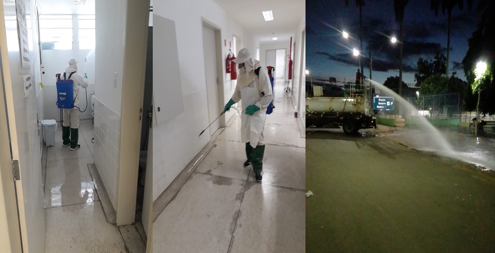 Prefeitura realiza ações de higienização e desinfecção de locais públicos em Fundão