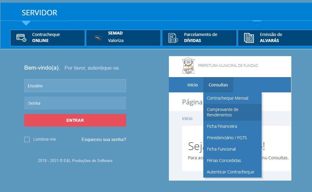Serviços online para o servidor