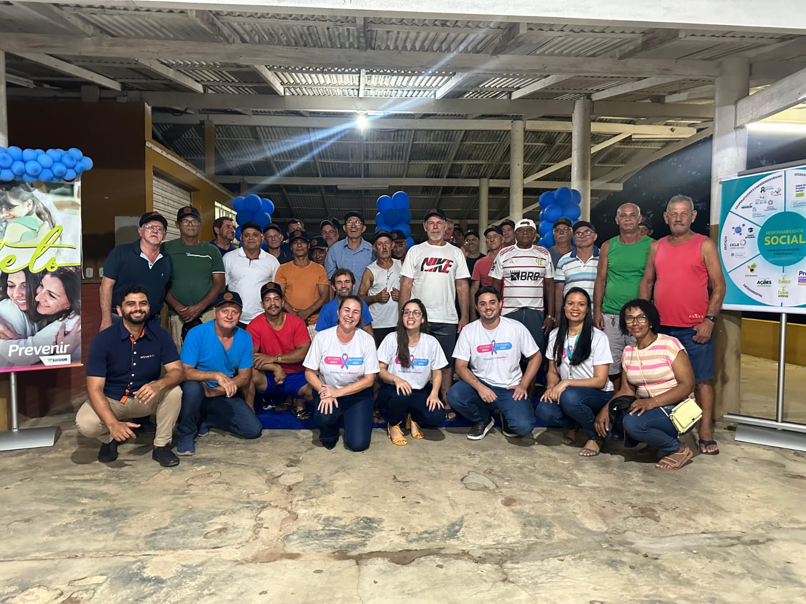 Oferta de 100 exames do PSA em evento promovido pelo SICOOB, em parceria com a Secretaria Municipal de Saúde